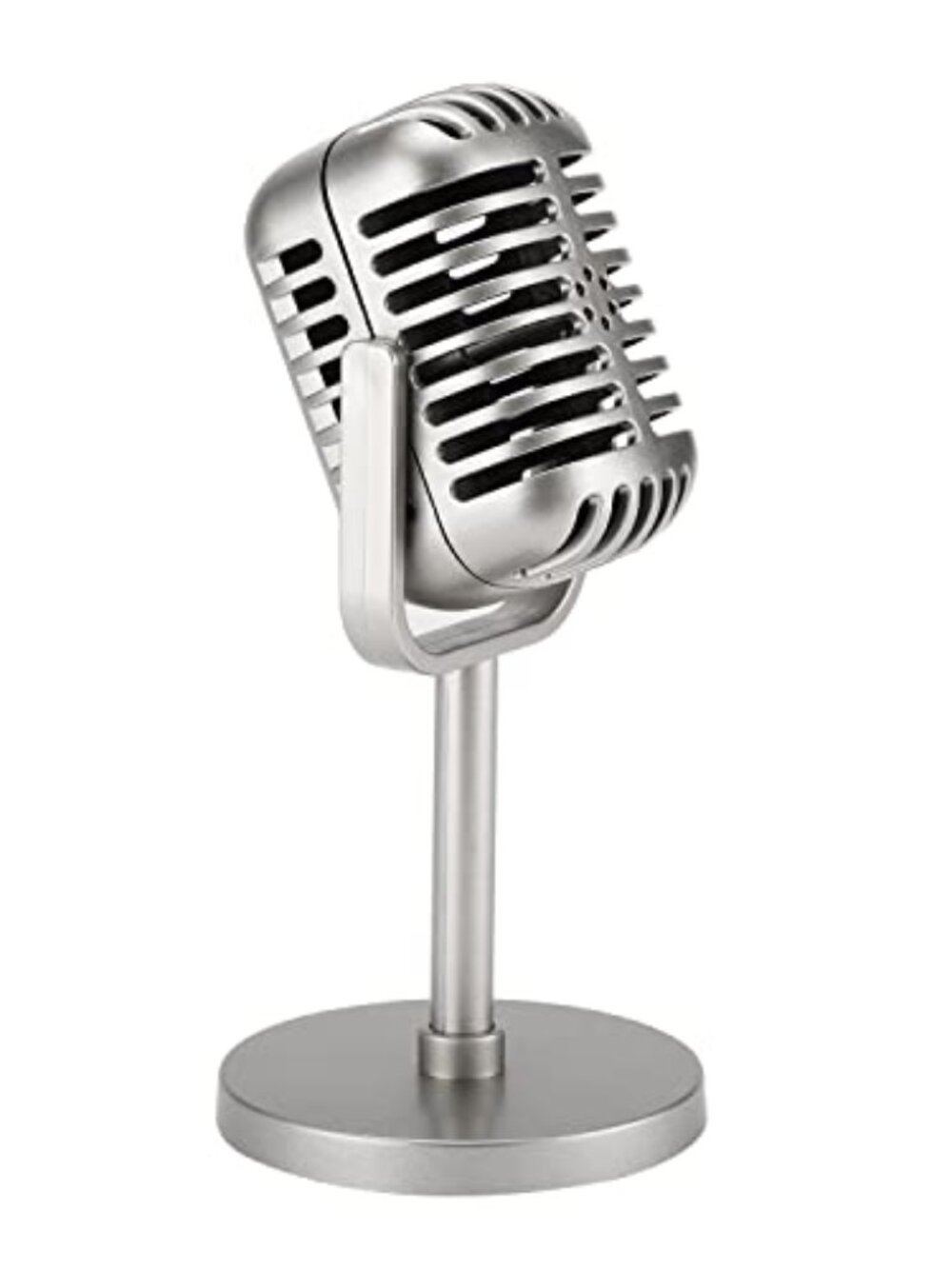 Classic Retro Style Microphone Prop with Stand,‎ Fake Vintage Microphone Decor